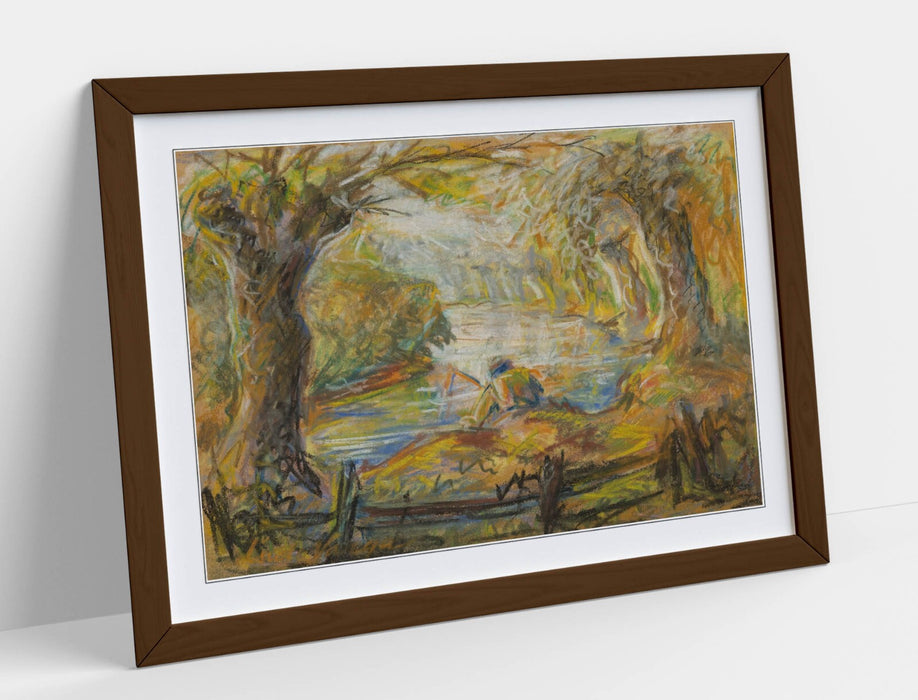 Framed Wall Art Poster - Ludovit Varga By The River, Handmade UK Print