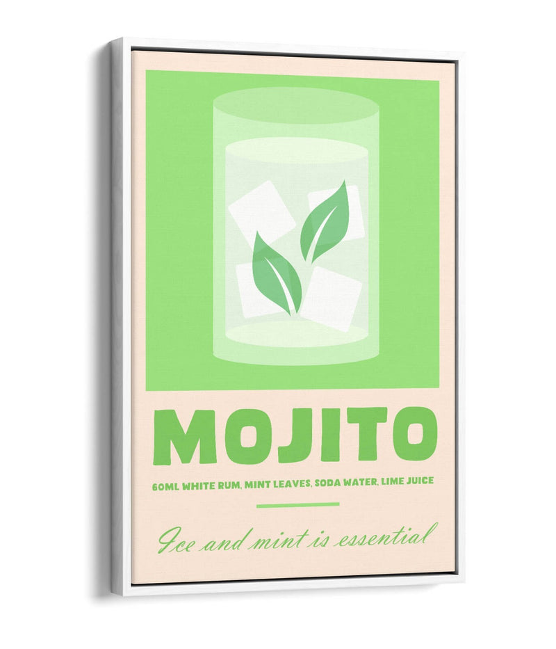 Mojito Cocktail Poster - Premium Float Effect Canvas Wall Art For Kitchen Decor