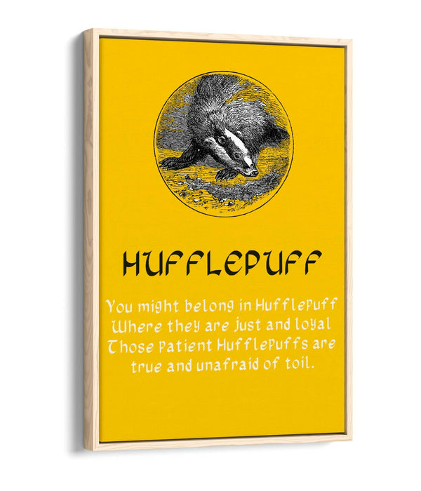 HARRY POTTER HUFFLEPUFF QUOTE SLOGAN HOGWART -FLOAT EFFECT CANVAS WALL ART PRINT