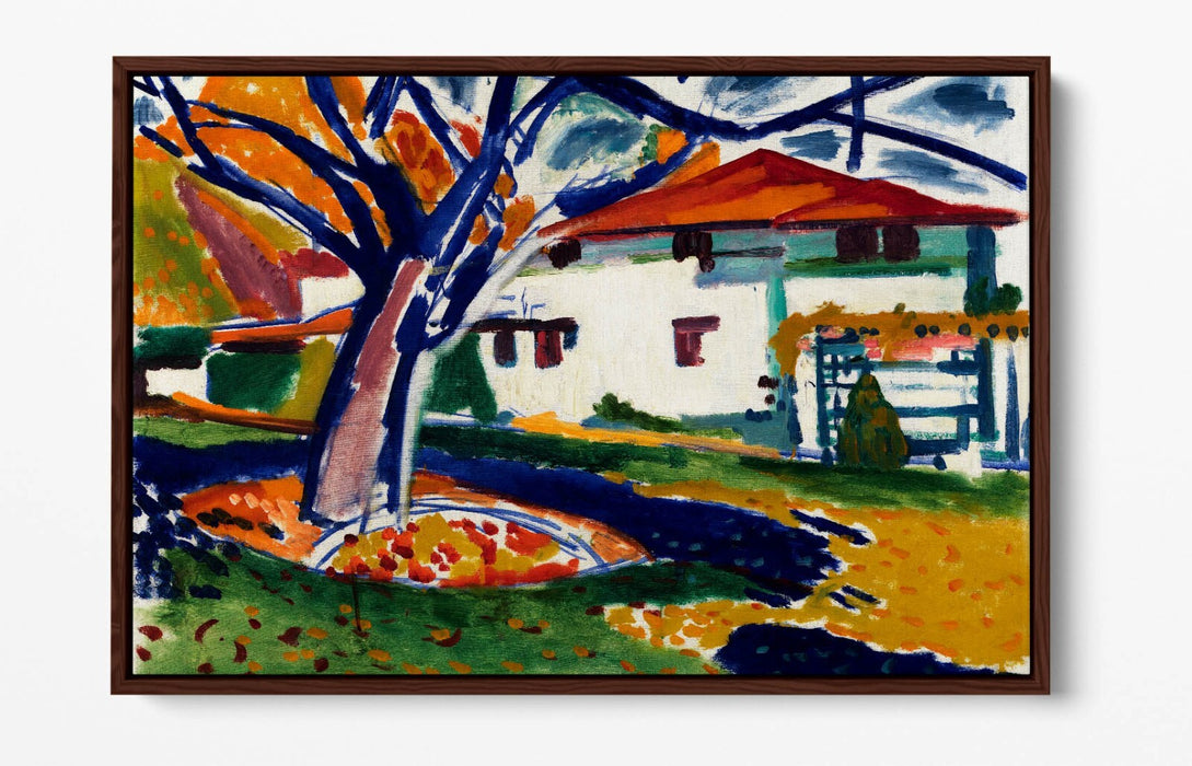 Canvas Wall Art Print - Blue Trees Artwork With Float Effect Canvas Frame