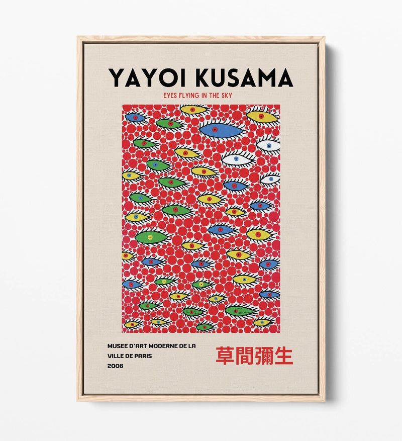 Abstract Canvas Art - Yayoi Kusama Eyes Painting | Float Effect Canvas Print