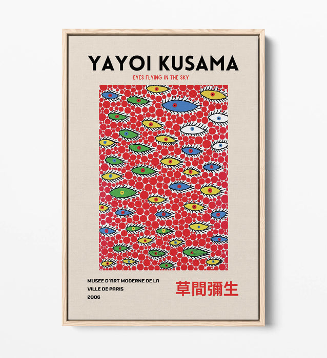 YAYOI KUSAMA ABSTRACT EYES CONTEMPORARY HOME DECOR FLOAT EFFECT CANVAS ART PRINT