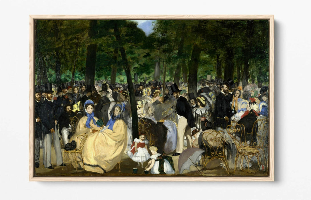 Float Effect Canvas Art – Edouard Manet Music In The Tuileries Premium Print With MDF Frame