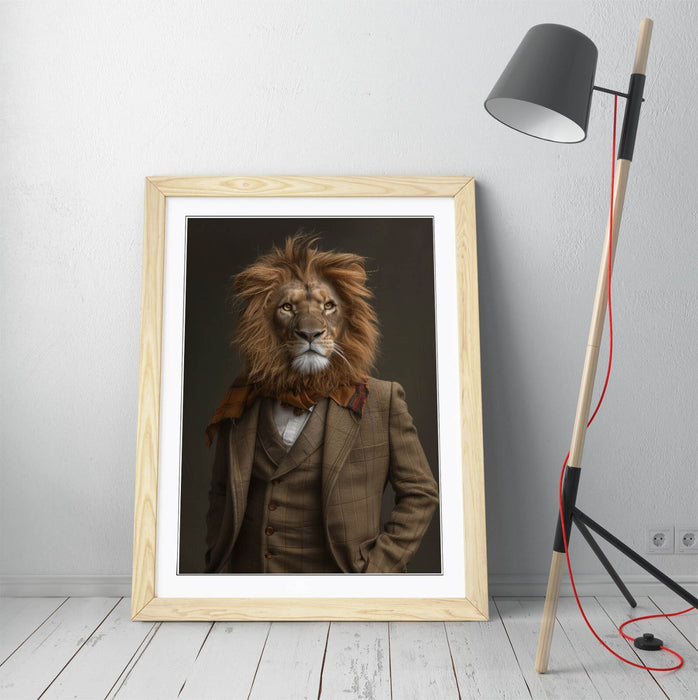 Lion Wall Art | Unique Framed Wall Art Poster – Animal Portrait Decor