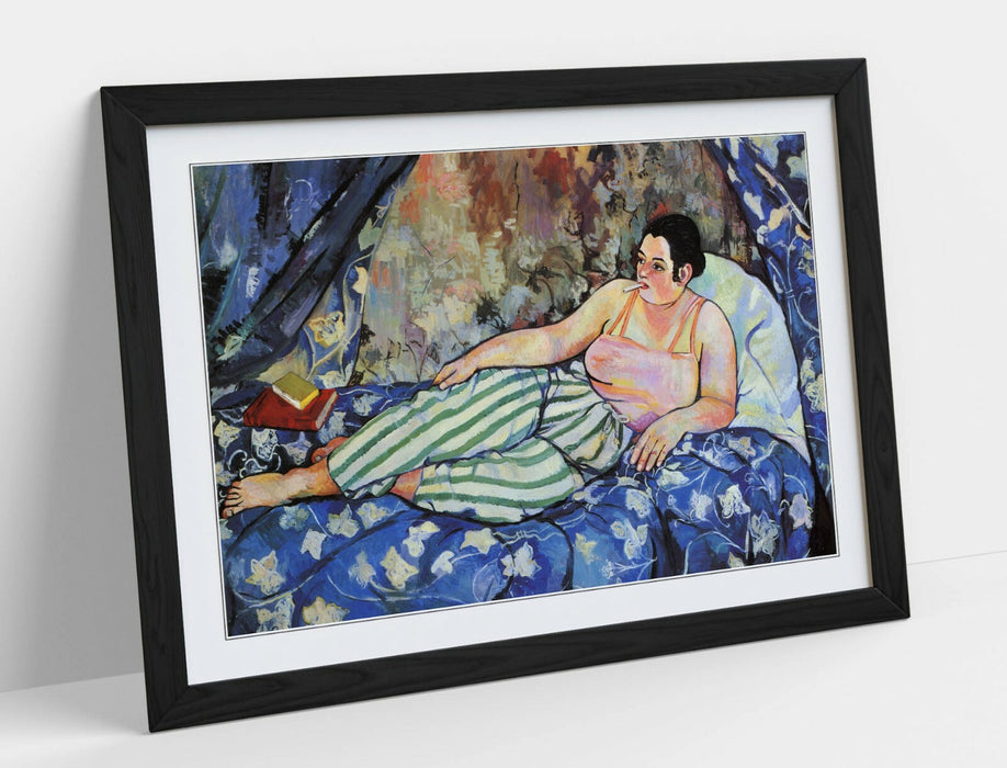 Framed Art Print - Suzanne Valadon Blue Room Artwork | Faux Wood Frame, Ready To Hang