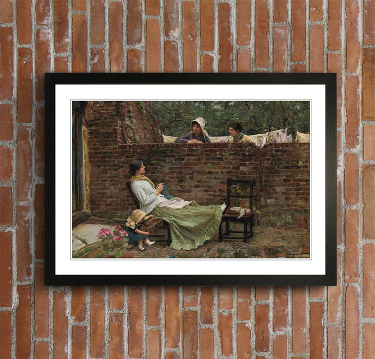 JOHN WILLIAM WATERHOUSE GOSSIP FRAMED ART POSTER PAINTING PRINT 4 SIZES