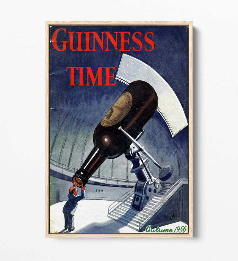 Vintage Canvas Art - Handmade Guinness Poster Print With Float Effect Frame
