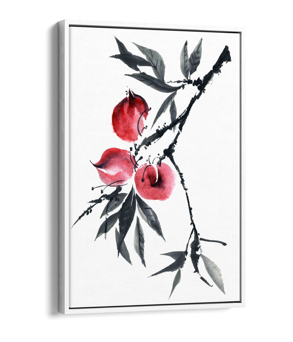 Peach Tree Canvas Art – Watercolour Wall Art | Float Effect Canvas Print