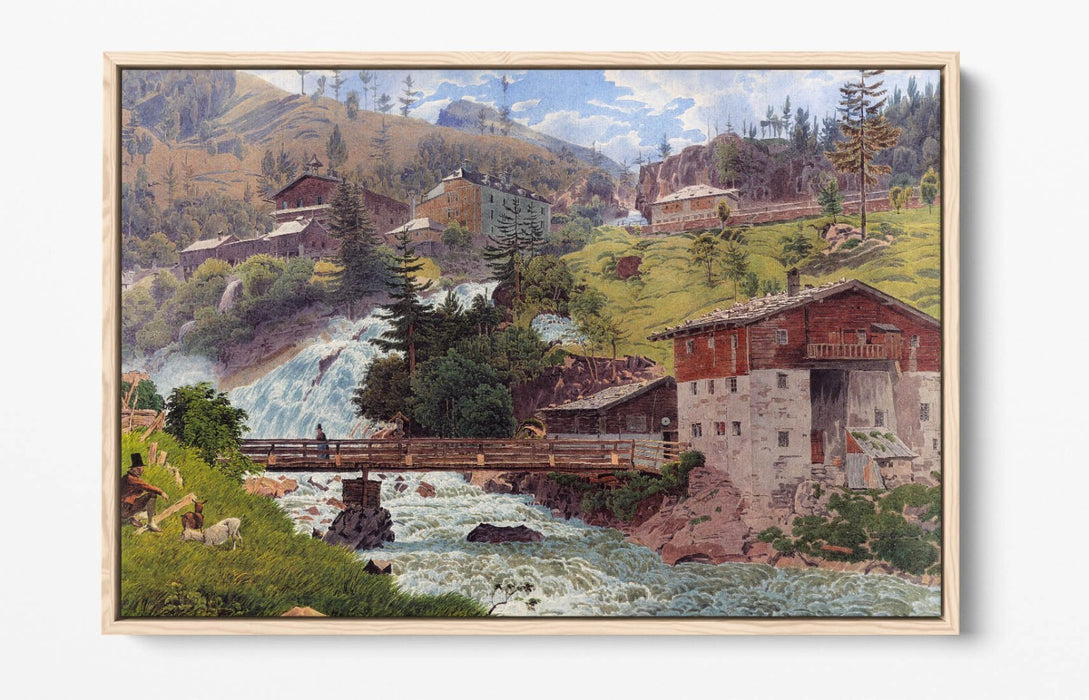 JAKOB ALT, VIEW OF BAD GASTEIN -FLOAT EFFECT CANVAS WALL ART PIC PRINT
