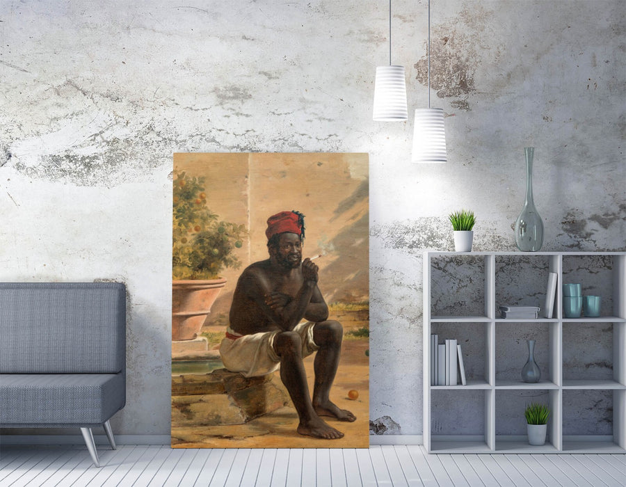 MARTINUS RORBYE, SITTING NUBIAN -CANVAS WALL ARTWORK PIC PRINT