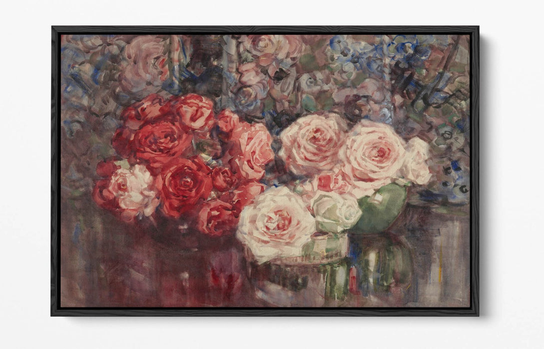 Float Effect Canvas Art - Margaret Stoddart Roses Floral Wall Print, Handmade UK