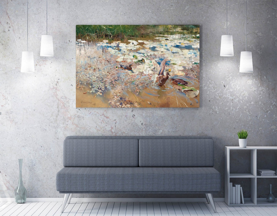 Canvas Wall Art - Bruno Liljefors Wild Ducks Painting | Handmade Ready to Hang Print