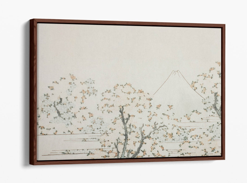 Float Effect Canvas Art – Mount Fuji Artwork With Japanese Cherry Trees Print | Handmade UK Canvas