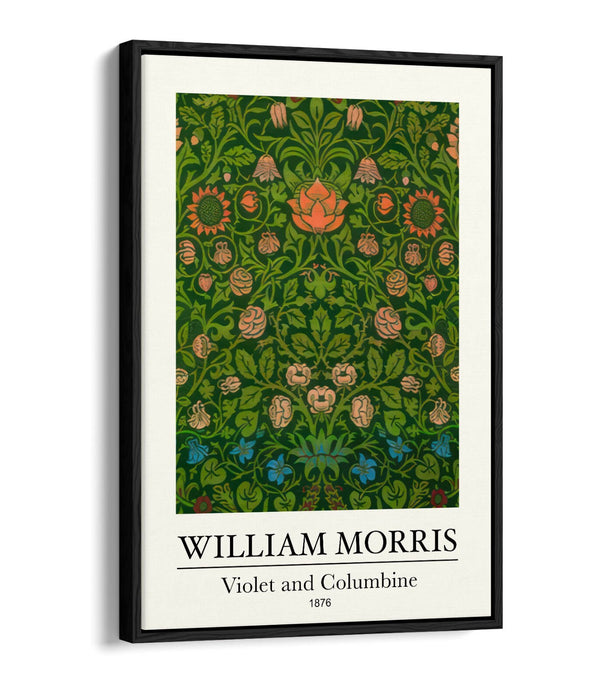 Floral Canvas Art Print – William Morris Botanical Canvas Wall Art With Premium Float Frame