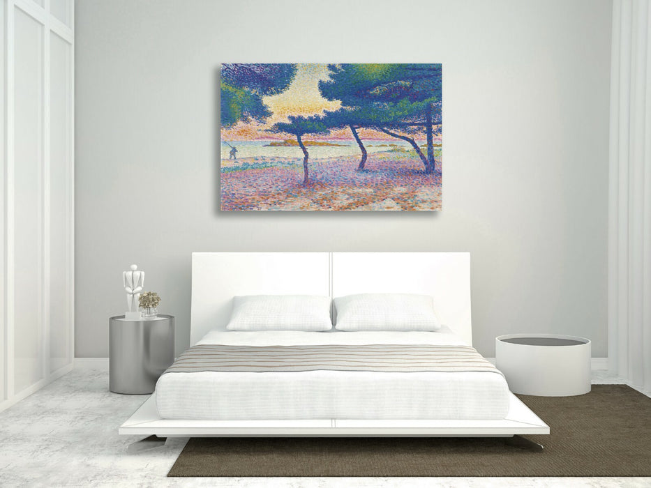 CANVAS WALL ART ARTWORK FRAMED PRINT Henri Edmond Cross Saint-Clair Beach multi