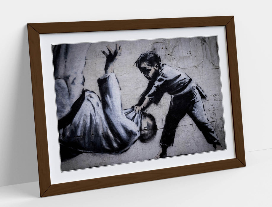 Banksy Framed Wall Art – Handmade Ukraine Poster Print | Matte Paper, Archival Ink
