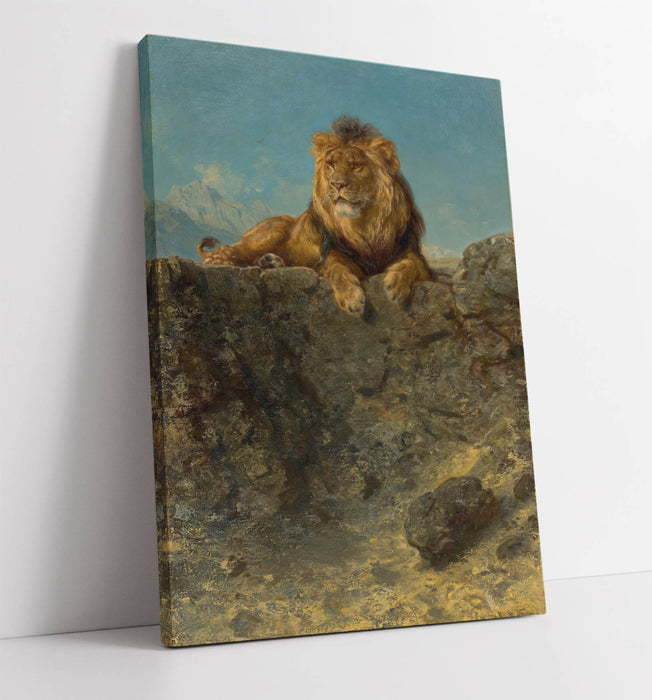 LUDWIG KNAUS, ENTHRONED LION -CANVAS WALL ART ARTWORK PRINT