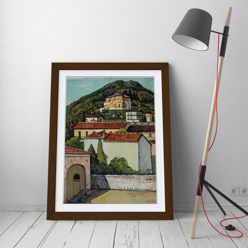 Framed Art Poster - Pietro Marussig, Landscape From Liguria | Handmade Matte Paper Print