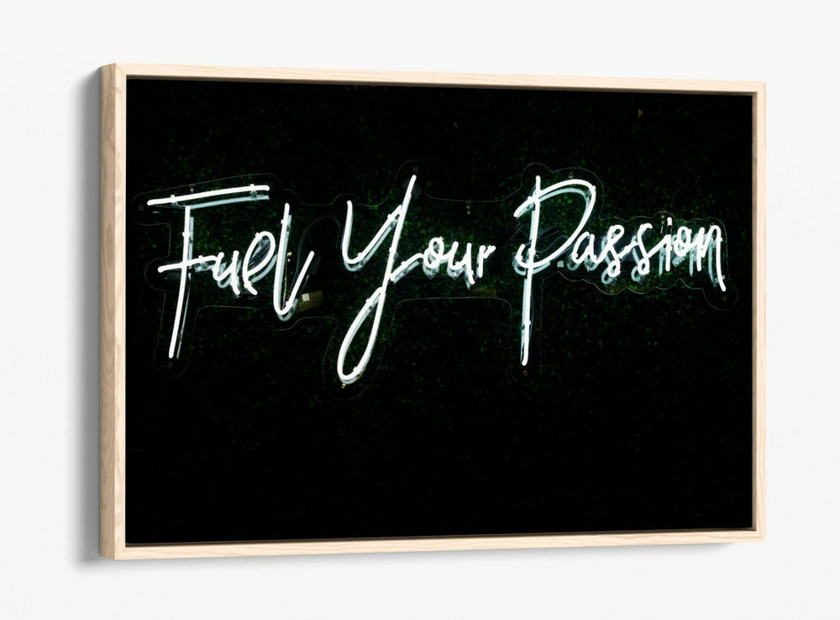 Blue Neon Canvas Art - Float Effect Canvas Wall Decor with Premium Varnish Finish