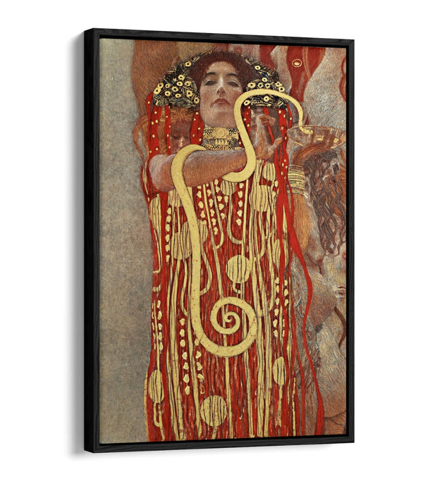KLIMT HYGIEIA GODDESS OF HEALTH -FLOAT EFFECT CANVAS WALL ART PIC PRINT- GOLD