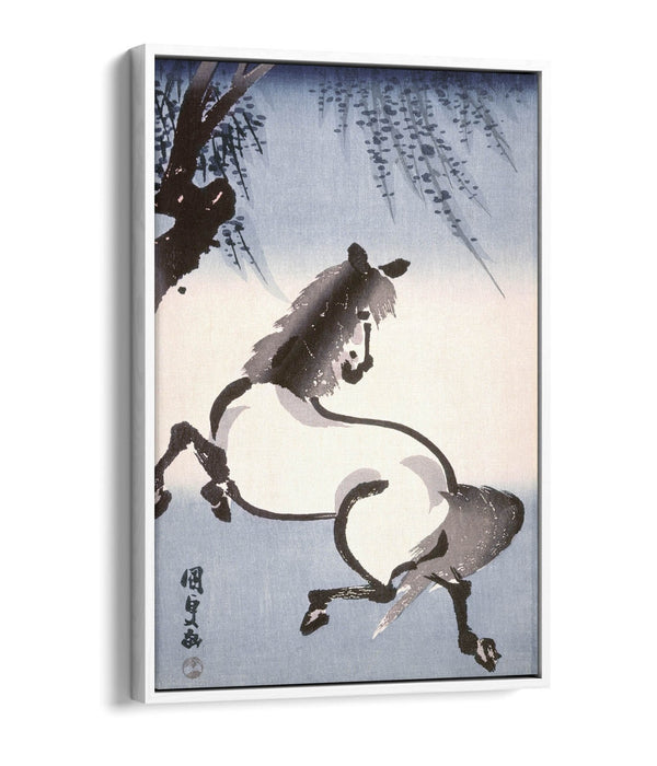 Canvas Wall Art Print - Japanese Horse Artwork With Float Effect Canvas Frame