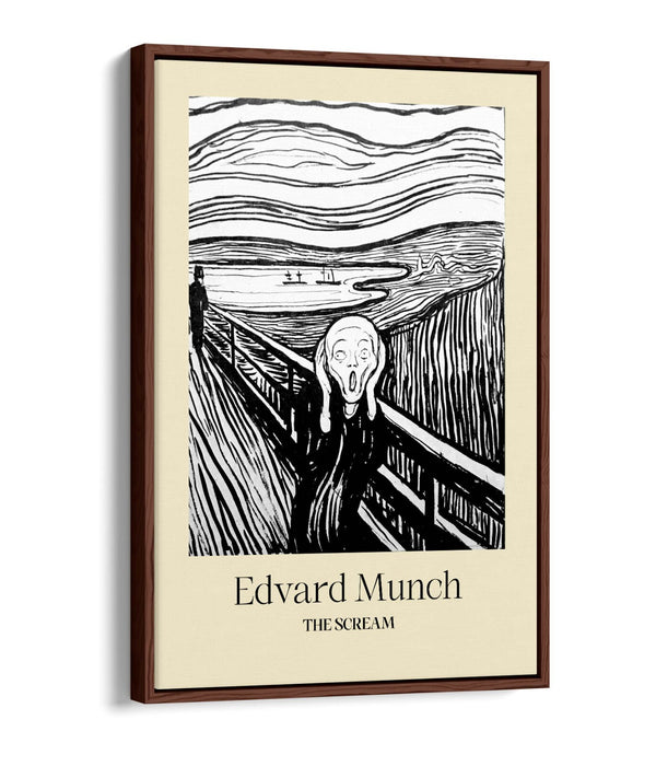 EDVARD MUNCH, THE SCREAM LITHOGRATH POSTER -FLOAT EFFECT CANVAS WALL ART PRINT