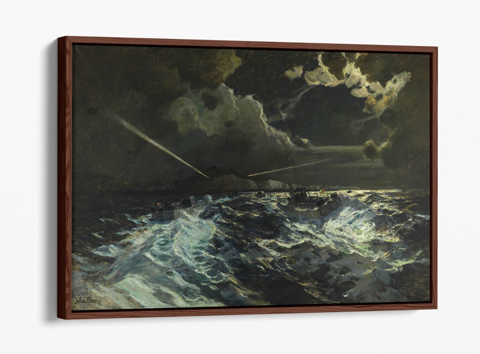 Canvas Wall Art Print - Custom Framed Julius Olsson The Night Patrol | Vibrant Float Effect