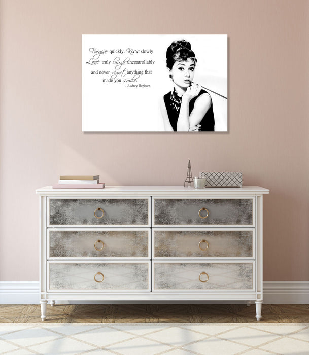 AUDREY HEPBURN MOTIVATIONAL QUOTE 30MM DEEP FRAMED PRINT CANVAS WALL ART