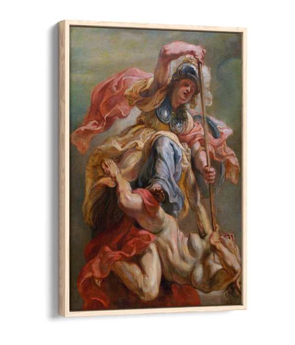 PETER PAUL RUBENS, MINERVA SLAYING DISCORD -FLOAT EFFECT CANVAS WALL ART PRINT