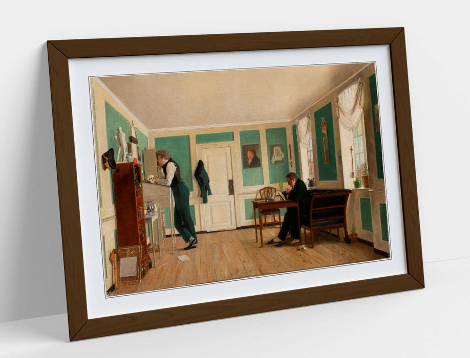 WILHELM BENDZ, INTERIOR FROM A MALIEGADE -FRAMED POSTER PICTURE PRINT ARTWORK
