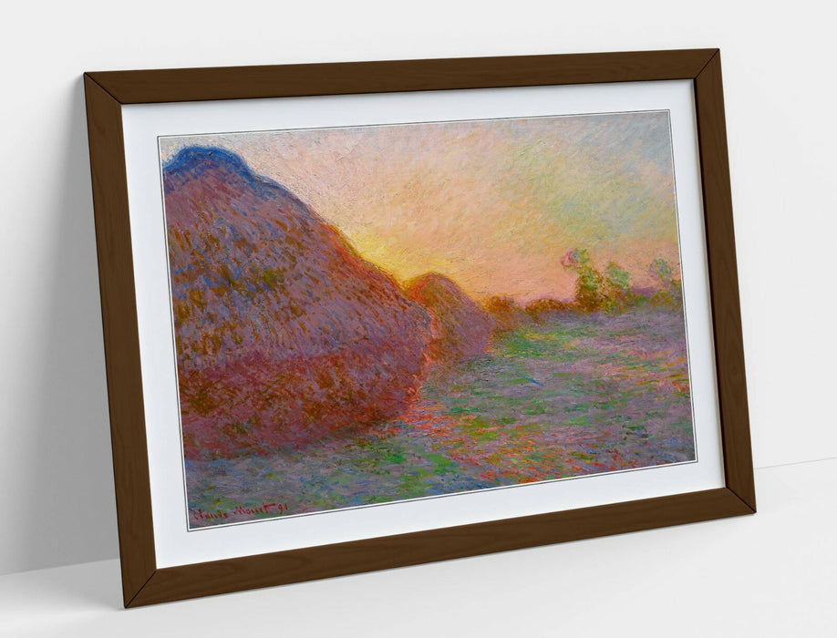 CLAUDE MONET, HAYSTACKS -ART FRAMED POSTER PICTURE PRINT- IMPRESSIONIST ARTWORK