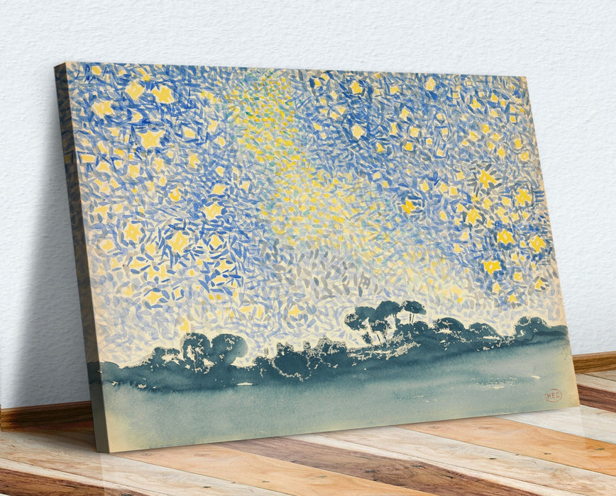 CANVAS WALL ART ARTWORK FRAMED PRINT Henri Edmond Cross Landscape with Stars