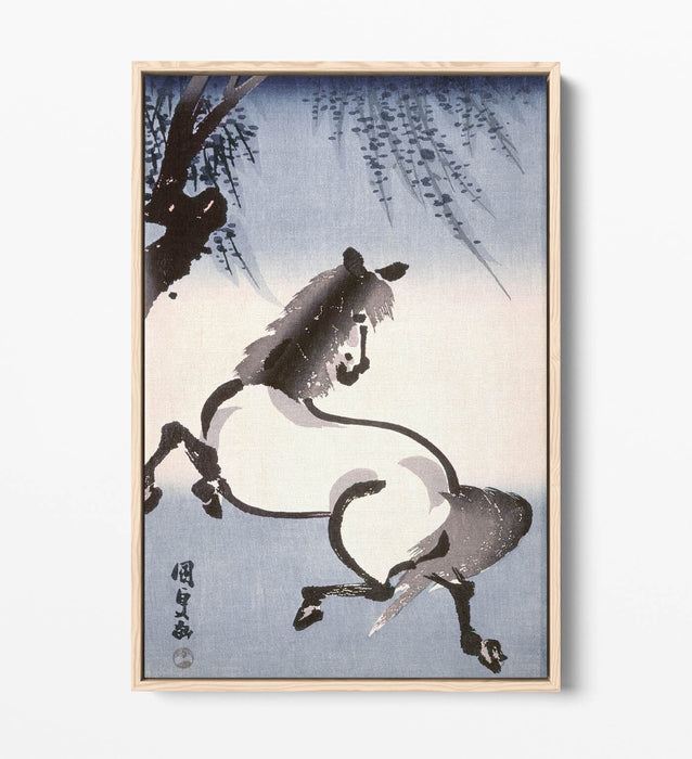 Canvas Wall Art Print - Japanese Horse Artwork With Float Effect Canvas Frame