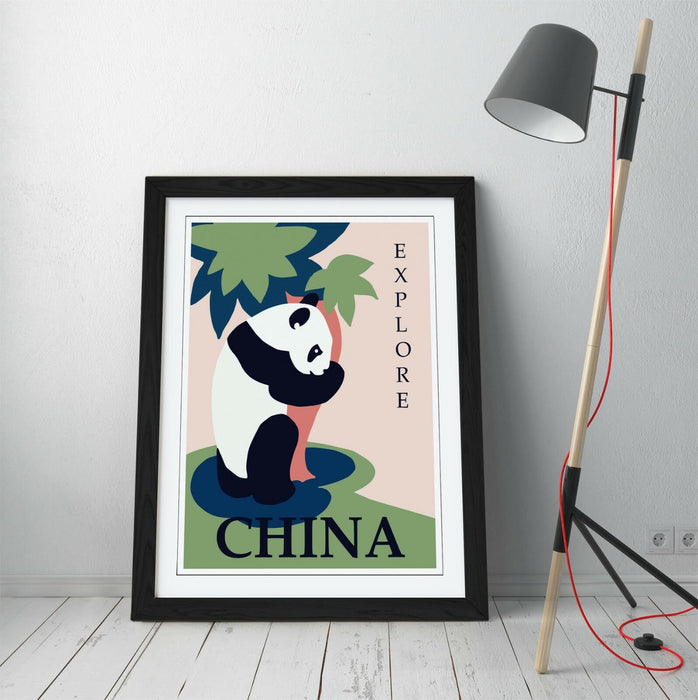 Vintage Travel Poster – Retro Wall Art With Handmade Framed Picture Print