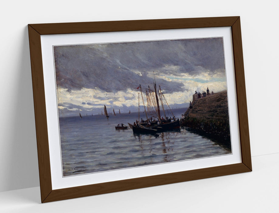 Framed Art Poster – Alfred Guillou Sardine Fishermen Painting | Handmade UK Frame