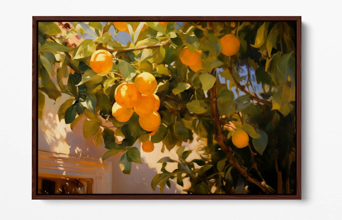 Orange Tree Canvas - Premium Float Effect Wall Art With Vibrant Sunlight Print