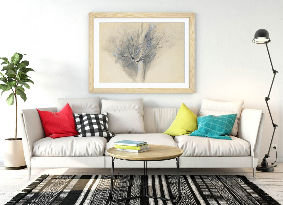 Framed Wall Art - John Ruskin Budding Sycamore Art With Woodgrain Frame