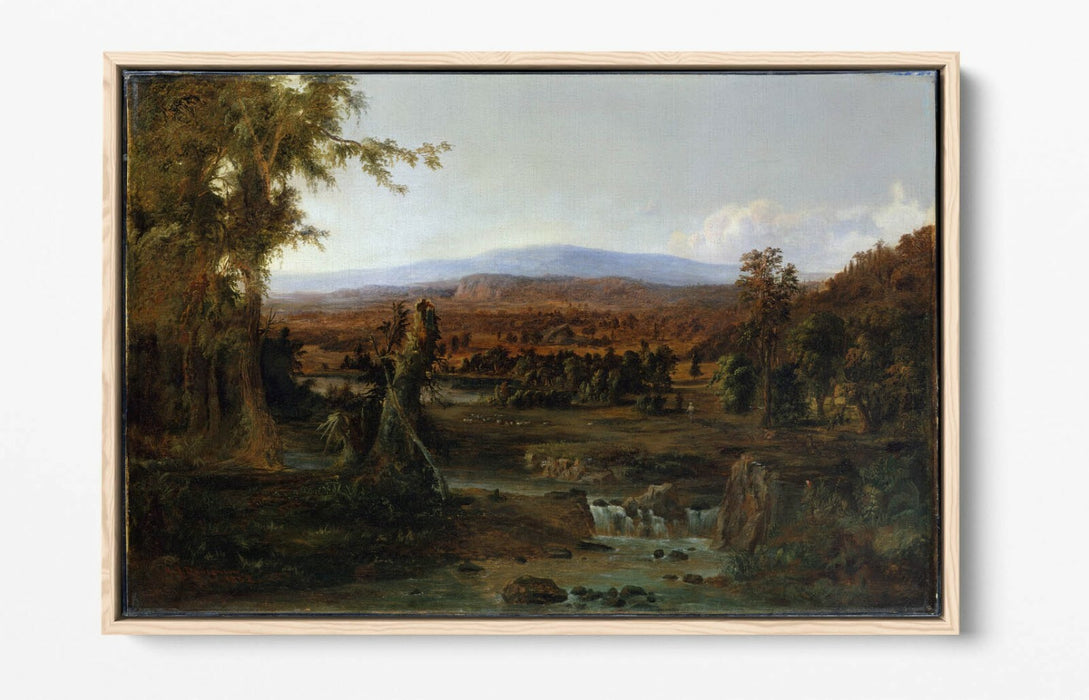 ROBERT S DUNCANSON, LANDSCAPE WITH SHEPARD -FLOAT EFFECT CANVAS WALL ART PRINT