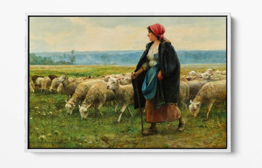 Canvas Wall Art – JULIEN DUPRE Shepherdess Float Effect Print on Premium Frame