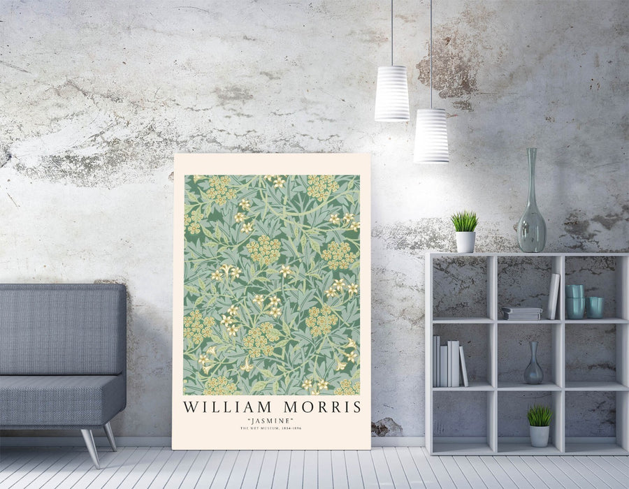 WILLIAM MORRIS 'JASMINE' FLORAL HOME DECOR CANVAS WALL ART PICTURE PRINT