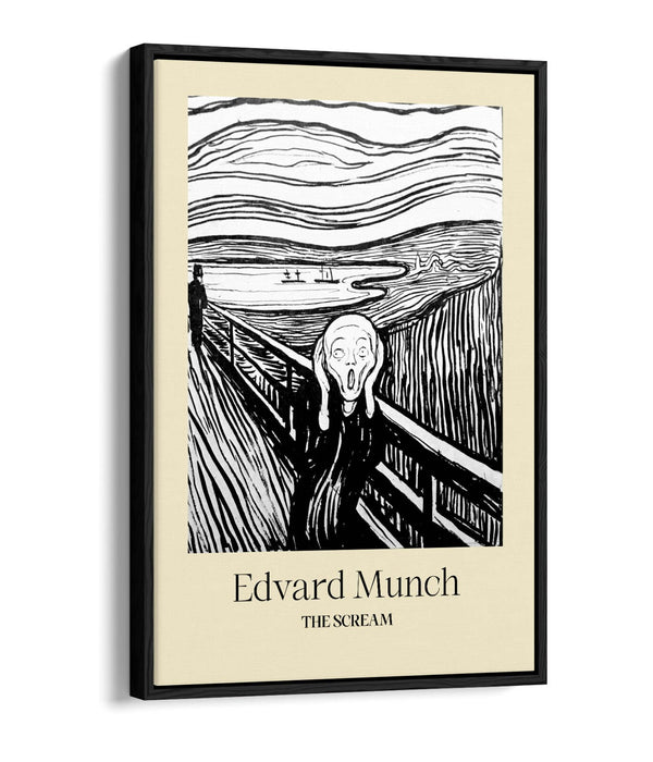 EDVARD MUNCH, THE SCREAM LITHOGRATH POSTER -FLOAT EFFECT CANVAS WALL ART PRINT