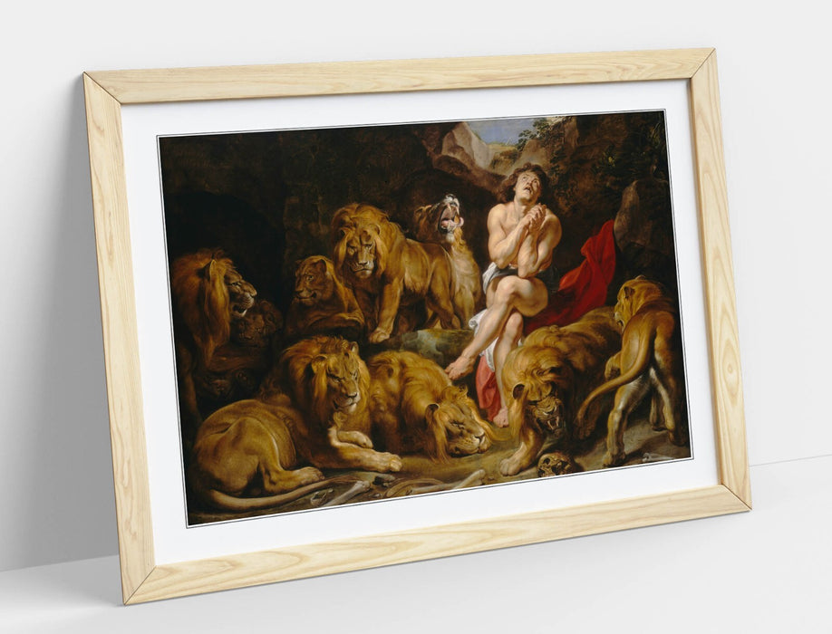 PETER PAUL RUBENS, DANIEL IN THE LION'S DEN -FRAMED ART POSTER PRINT 4 SIZES