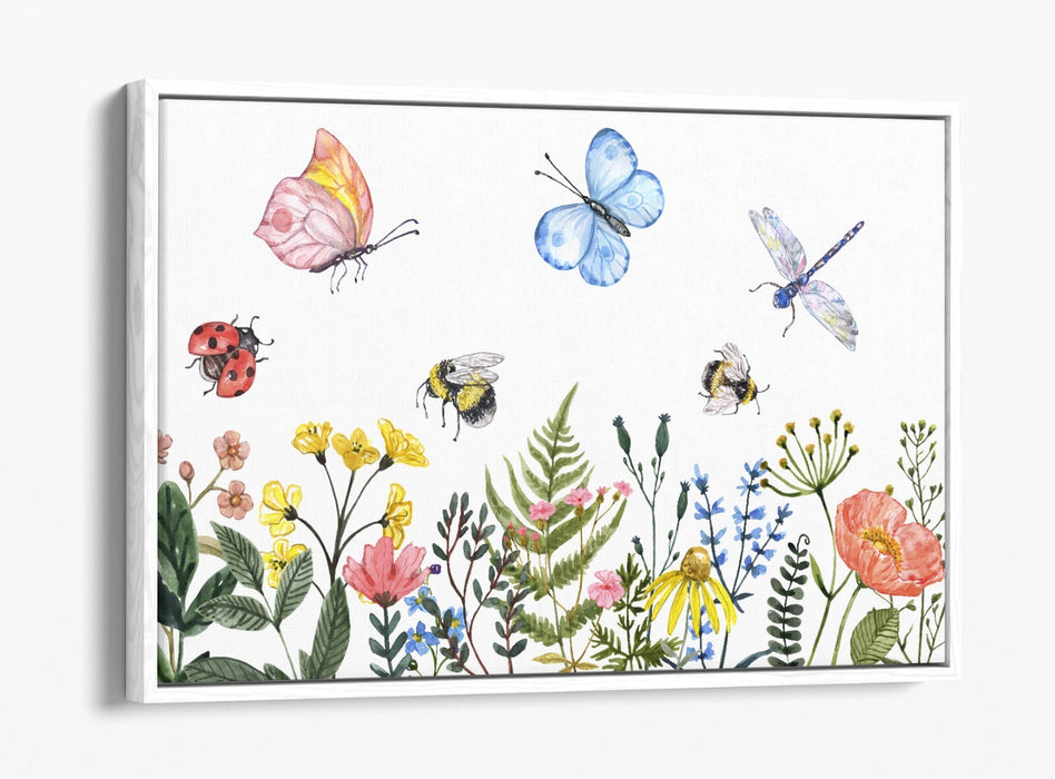 Canvas Wall Art Print - Summer Floral Canvas With Float Effect Frame