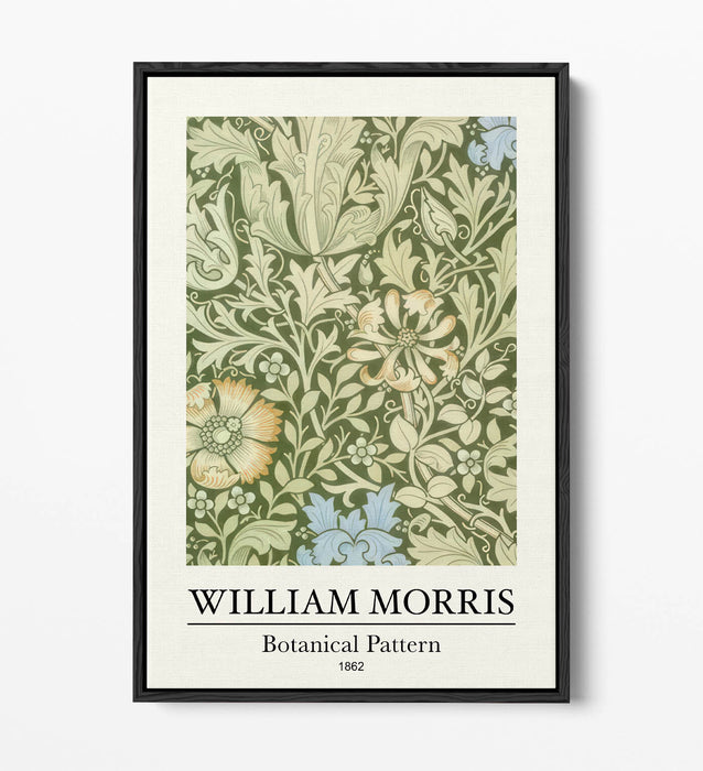 Botanical Canvas Art – William Morris Floral Wall Decor | Handmade Canvas Print