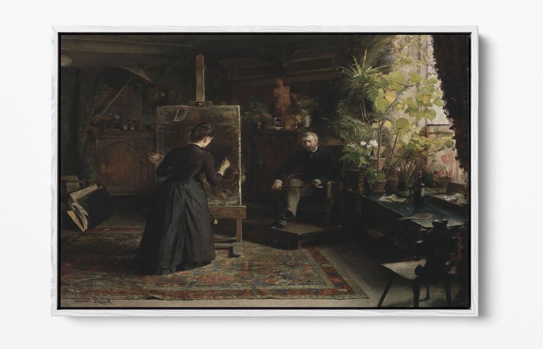 JEANNA BAUCK, BERTHA WEGMANN PAINTING PORTRAIT -FLOAT EFFECT CANVAS ART PRINT
