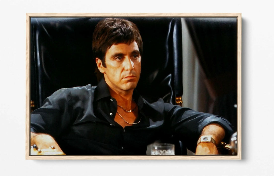 Float Effect Canvas Art – Tony Montana Scarface Black Canvas Wall Print