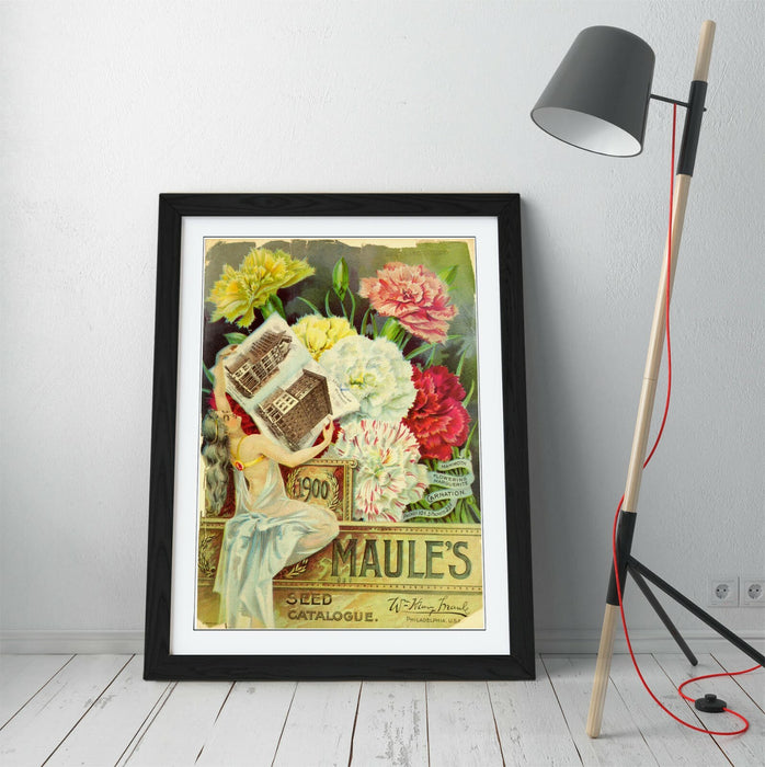 QUIRKY VINTAGE FLOWERS ADVERTISEMENT ART POSTER -FRAMED WALL ART PICTURE PRINT