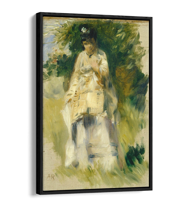 Float Effect Canvas Art – Renoir Woman Standing by Tree | Ready to Hang Premium Print