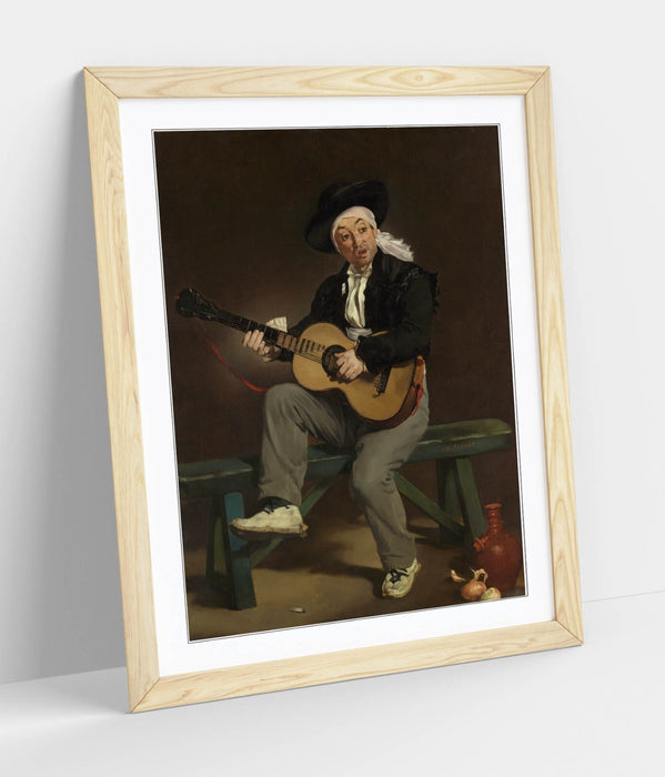 Framed Art Poster – Edouard Manet Spanish Singer Painting | Handmade Woodgrain Frame