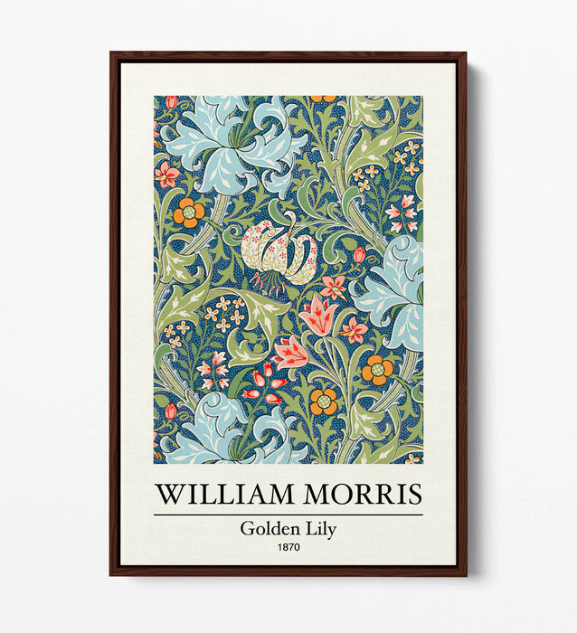 Floral Canvas Art – William Morris Golden Lily Print | Handmade UK Canvas Wall Decor